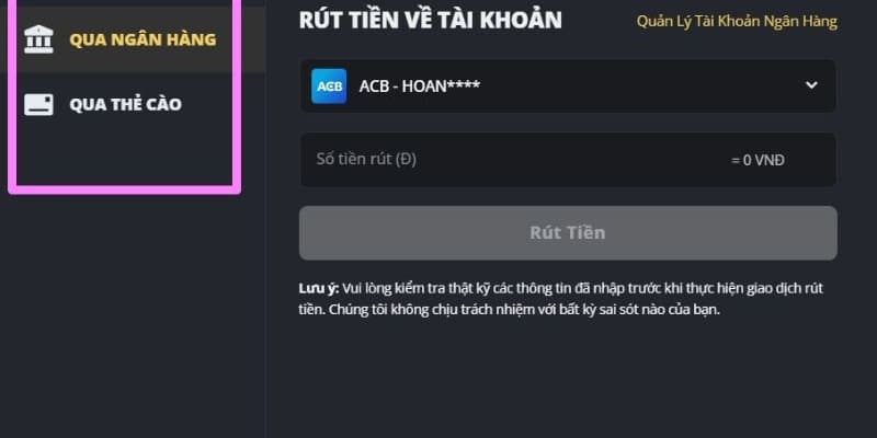 Chỉ nên lựa chọn phương thức giao dịch được nhà cái 11BET hỗ trợ