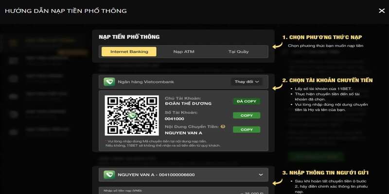 Nạp tiền 11BET qua ngân hàng - Sự lựa chọn yêu thích với nhiều người