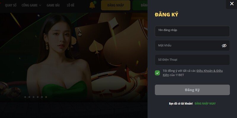 Người chơi cần cung cấp thông tin đầy đủ khi đăng ký 11bet